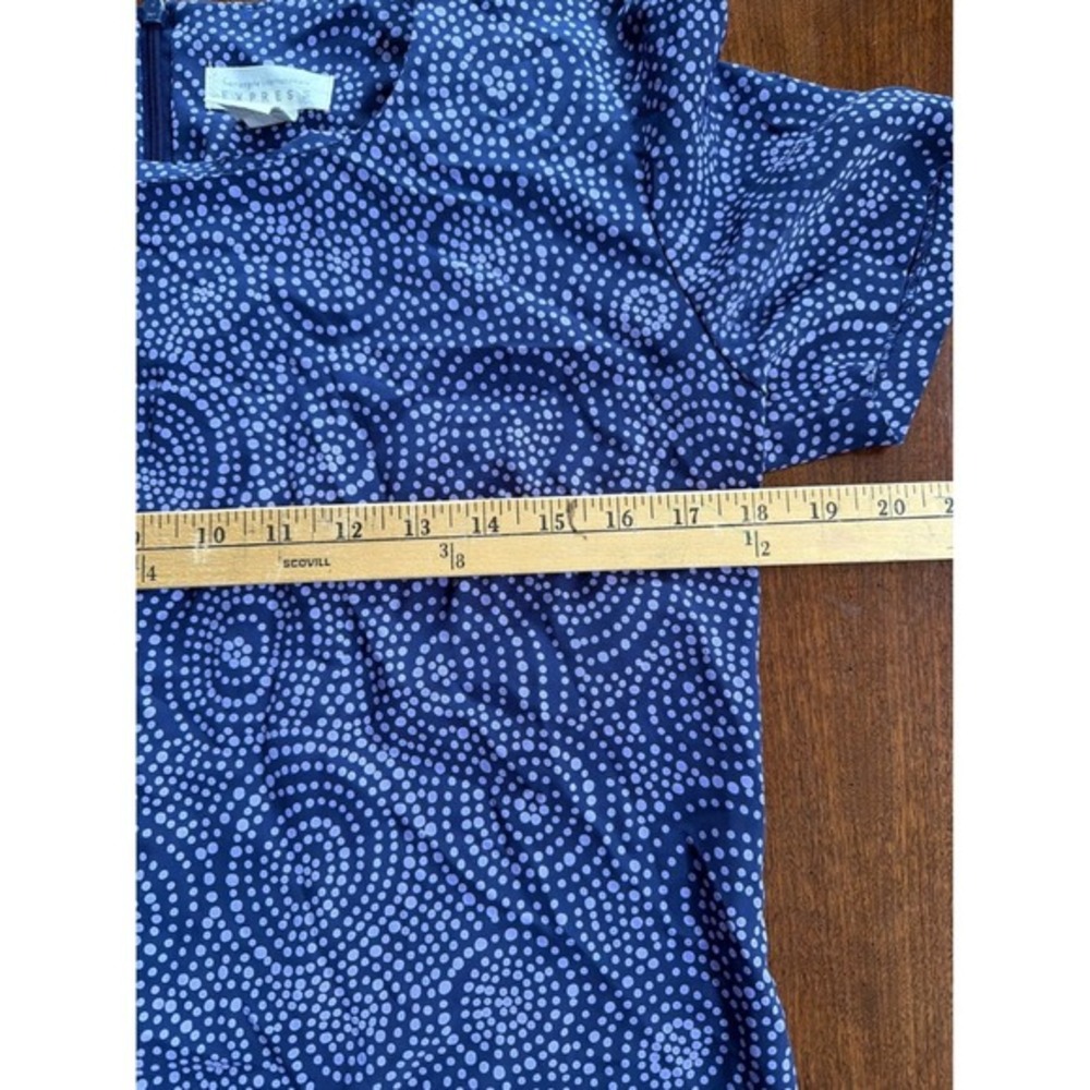 Vintage Express Purple Dotted Spiral Mini Dress‎ Size 9/10 Retro - Picture 4 of 5